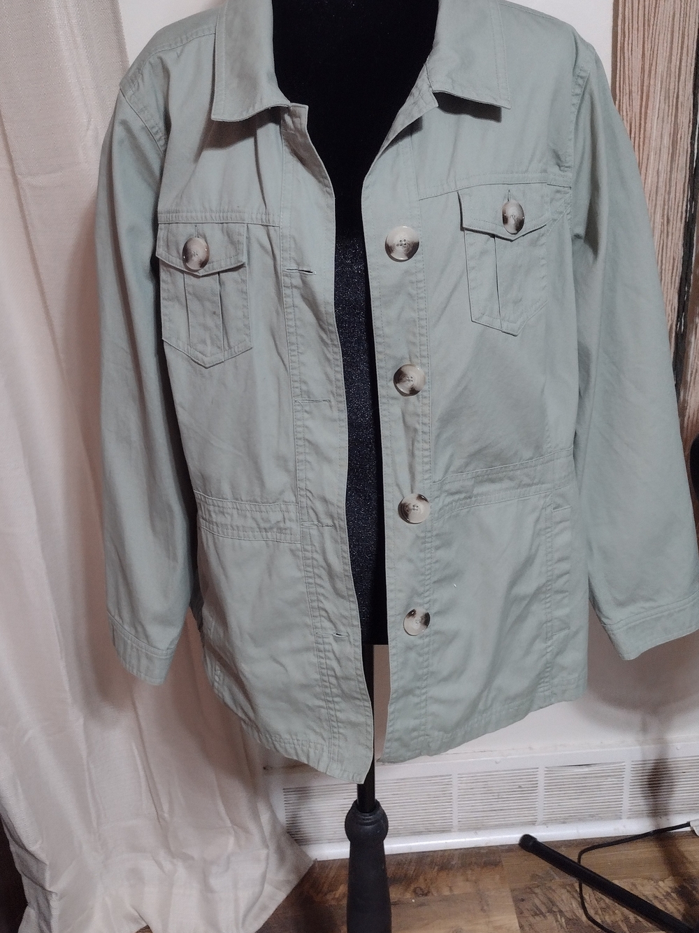 Christopher & Banks Light Sage Utility Jacket